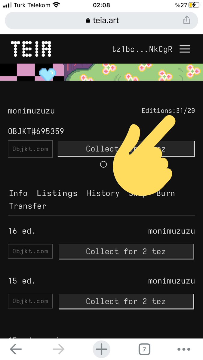 I think I broke the #teia lol #tezos #tezosnft #nft