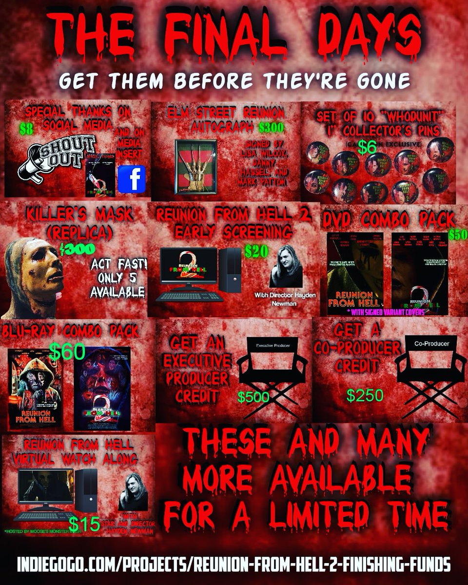 hellreunion2's tweet photo. Only 13 days left!! don't miss out on these great perks!!!

#horror #independenthorror #lgbtqcommunity #lgbtfriendly #horroraddict #horrorcommunity #slasherfilms @PromoteHorror #christmashorror #neversleepagain #nightmareonelmstreet 

📣CONTRIBUTE HERE 📣
https://t.co/4iJffSw1ED https://t.co/xg1aPr8zBO