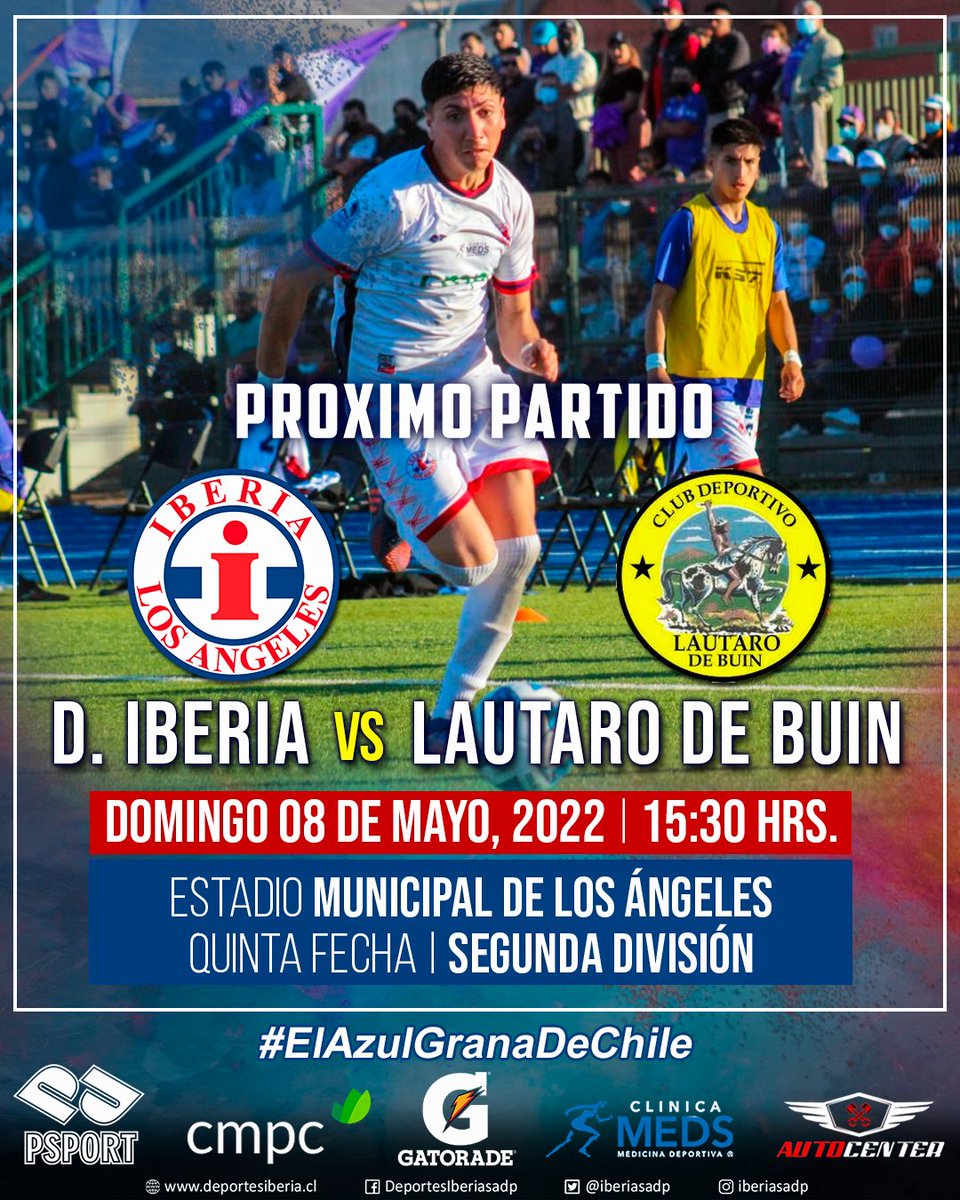 iberiasadp's tweet photo. 🔝 Quinta Fecha ✔️

🏆 Campeonato #2daDivision
🆚 Lautaro de Buin 
📆 Domingo 08 de Mayo 
⏰ 15:30 hrs 
🏟 Municipal de Los Ángeles 
📺 DaleIberia-NuevaMia-Movilticket 

¡Vamos equipo!

#VamosIberia #ElAzulGranaDeChile 🔵🔴 https://t.co/akHWoM9p1k