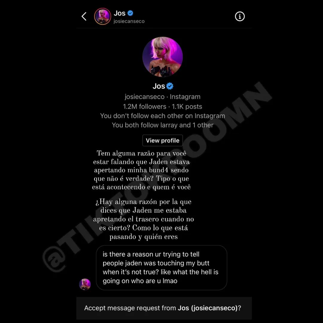 TokersRoomn's tweet photo. Eita, #aaron postou que #josiecanseco mandou uma mensagem para ele sobre o acontecido, ela segue negando tudo. https://t.co/EpQnM2L4Ln