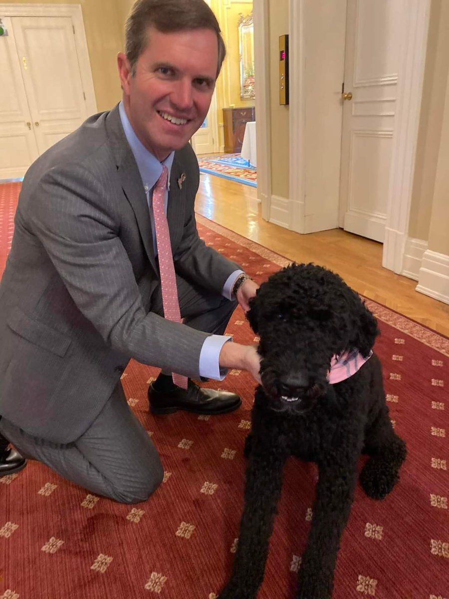 Buddythereddog's tweet photo. @bunnyt1960 @LilyLuWhoT @DaisyTheDog2 @tweetypie54 @Bea_Bells @PeterRabbit67 @Elvis_cat @gigglingr @LBisaillon @JennyNicholas4 @3phibotticelli @Angelajester2 @jschwartz71 @CinniMini2 @aurora3s @fairhope71 @Palmolive_S_Pan @snickersmommie @danapixie @parham1961 @SantasCat @tc1242000 @Brici161 @Sweetdr17415074 @GroverTdog @ginacuccu @bigmacdturtle @AngelSaylor0517 @3coolkatz @ClayureM @yoshineale @kimmies_kitties @Joeybird @WalkandWatch Here's Andy and his dog Winnie, dressed for the Oaks!! #KYOaks2022 #Beshear #KeepKYBlue https://t.co/tpC4f62Ljk