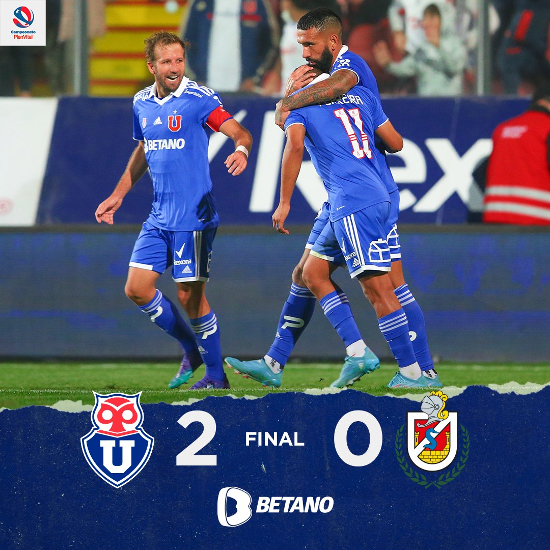 udechile's tweet photo. FINAAAAAAAAAAAAL ⚽️
Con goles de Cristian Palacios y Ronnie Fernández derrotamos 2-0 a Deportes La Serena! 💪

VAMOS BULLA TODAVÍA! 🔵🔴
#UdeChile 2-0 #LaSerena
#VamosLaU 🤘 https://t.co/4JHCmC4Ova