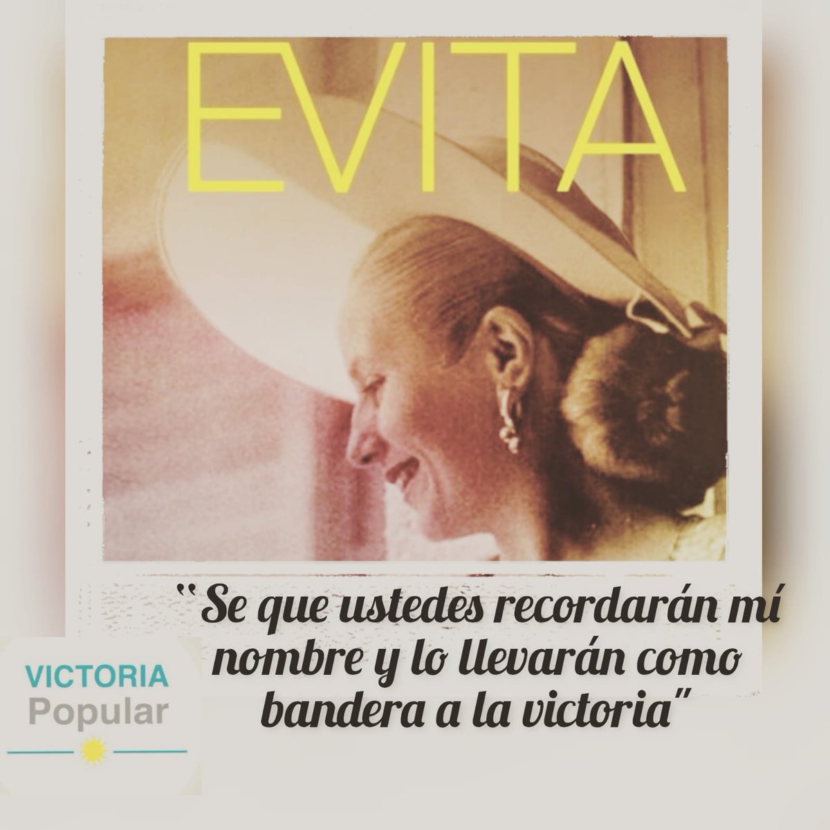 oficial_popular's tweet photo. A 103 años del Natalicio de Eva Perón

“Se que ustedes recordarán mí nombre y lo llevarán como bandera a la victoria"

#EvitaEterna✌🏻❤️ https://t.co/orqszcZbDL