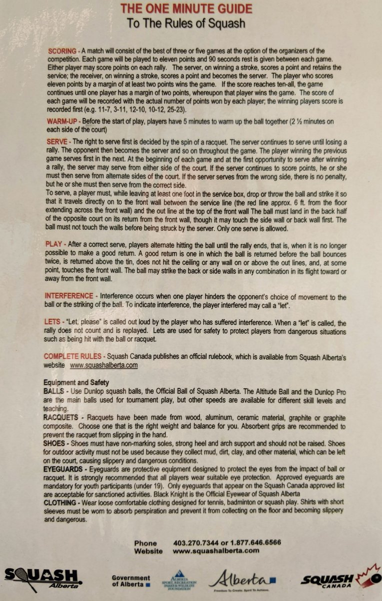 SquashNation's tweet photo. #squash #squashadvice #rules #rulesofsquash #oneminuteguide https://t.co/J3R0Wk3Qg0