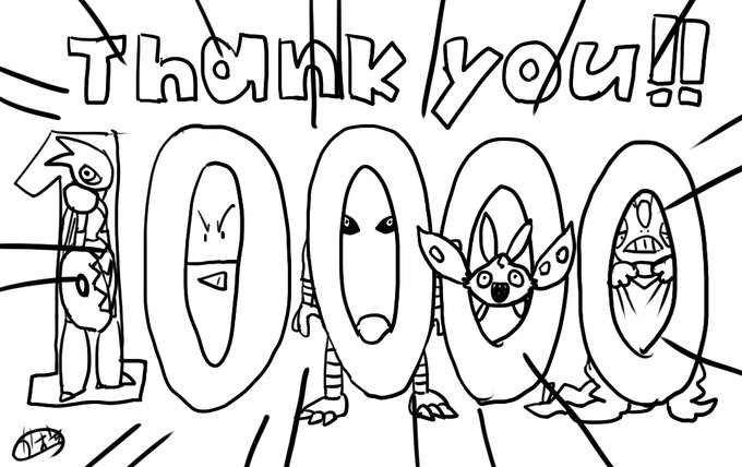フォロワー数10000人突破しました!
当初夢見た大分背伸びした目標だったので超えるとは思いませんでした!
特別なにかするわけではないですが、これからも描いたものをしれっと観ていただけると嬉しい限りです
いいねRT感想いつもありがとうございます!!! 