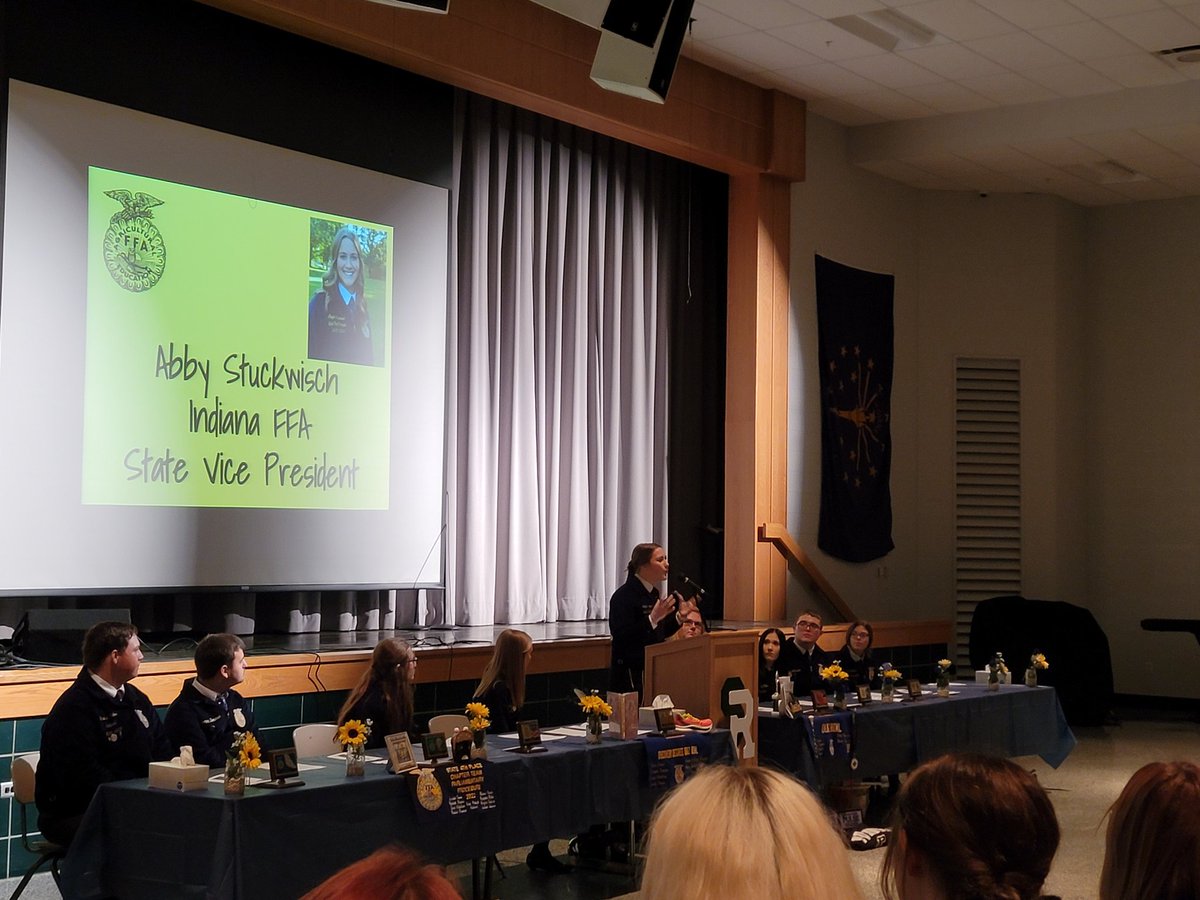 FfaRipley's tweet photo. Thank you to all our members, families, staff, and community members for attending today's banquet! We celebrated the accomplishments of our crew &amp; honored some special folks, including the senior class! 💛💙 #endlessadventures #thenextchapter https://t.co/IFIArokVy5