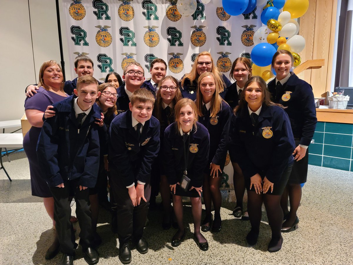FfaRipley's tweet photo. Thank you to all our members, families, staff, and community members for attending today's banquet! We celebrated the accomplishments of our crew &amp; honored some special folks, including the senior class! 💛💙 #endlessadventures #thenextchapter https://t.co/IFIArokVy5
