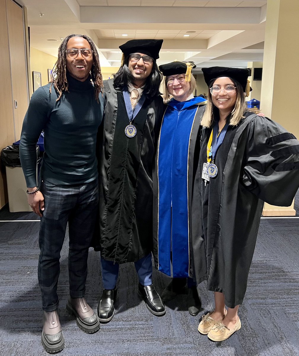HeidiMAppel's tweet photo. Some amazing young humans at UToledo graduation today! Commencement Speaker Randy Thomas (Environmental Sciences alum), and two student BOT: Rupesh Boddapati (UTMC student, honors alum) and Anjali Phadke (engineering honors student). ⁦@UTHonors⁩ https://t.co/wZZkGJIXxv