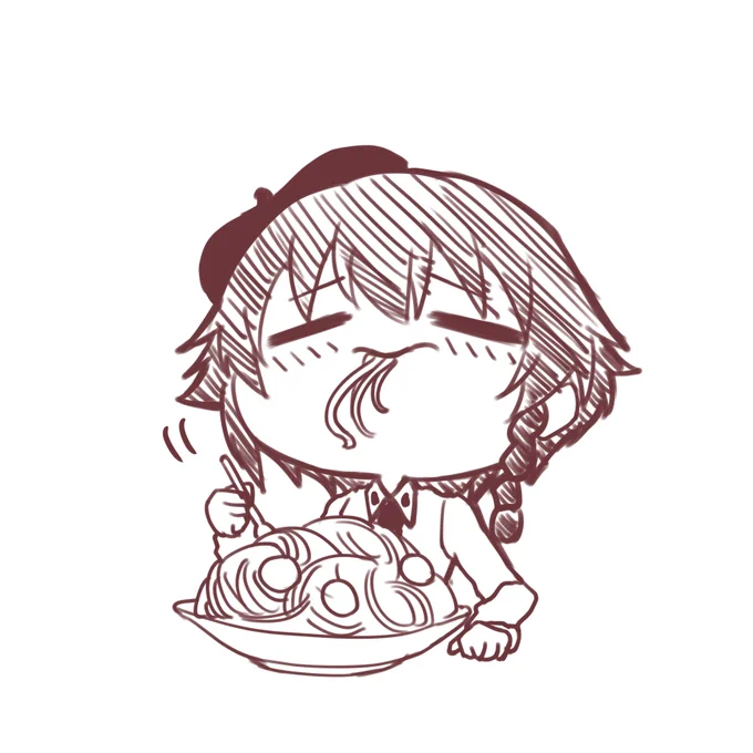 食べてるときは大人しい🍝 