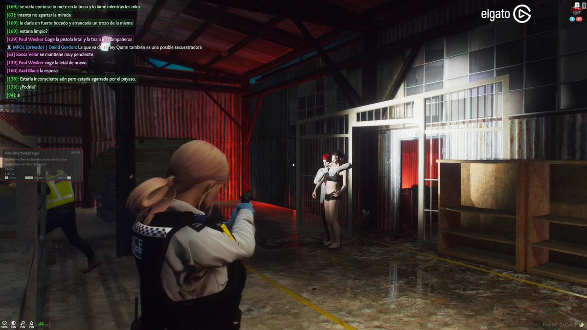 GoldenEyeRPInfo's tweet photo. [🤡] Con los invitados en la fiesta, los payasos llaman a Gordon y Márquez para que la policía se una. Tras hablar con los payasos y comprobar que Evelyn Souls sigue viva, la policía entra al hangar abatiendo a los payasos. Sr.Payaso libera a Evelyn y se entrega. https://t.co/VEXQckTaZF