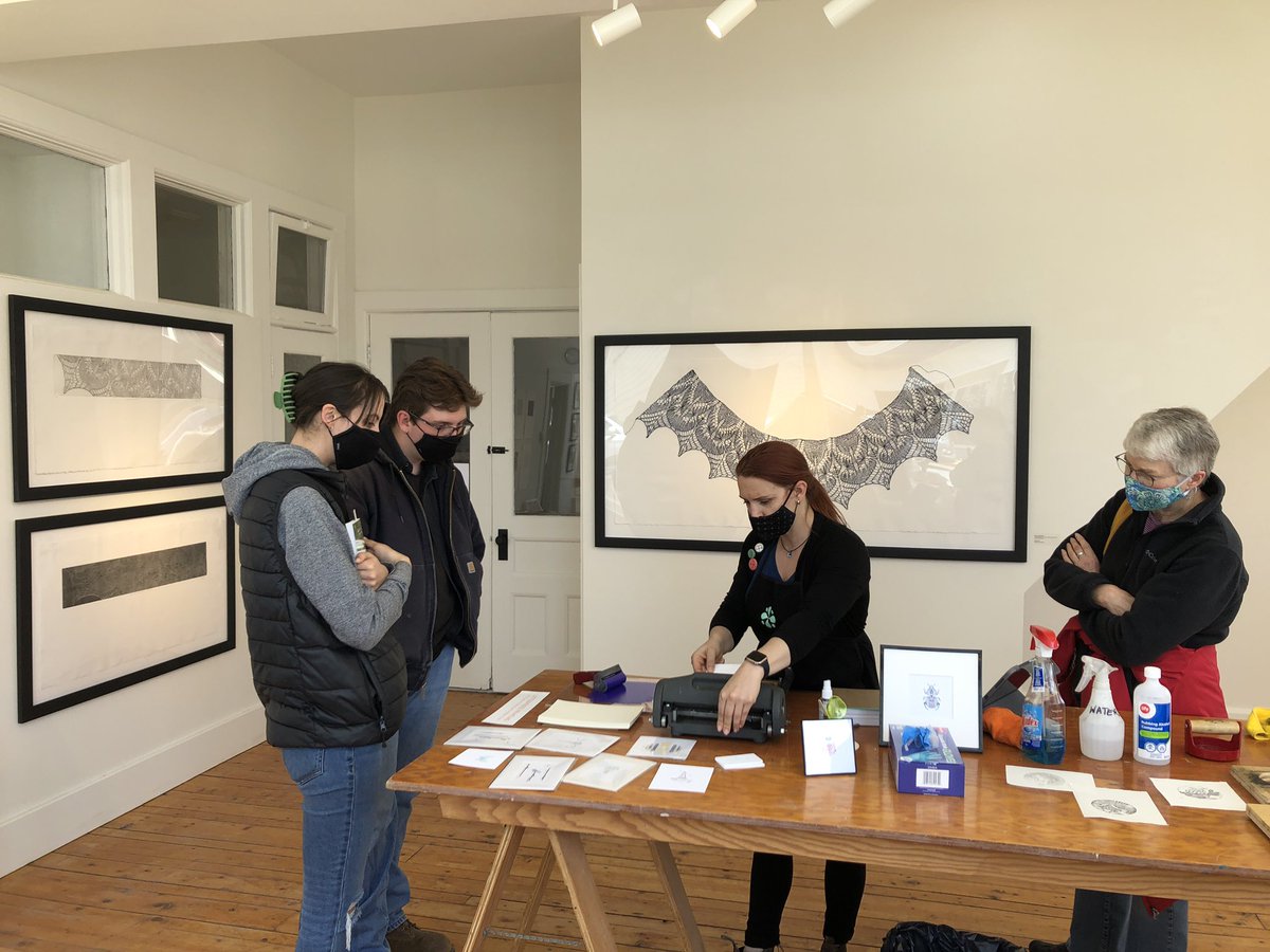 julierosvall's tweet photo. Fabulous day in @TownLunenburgNS for #printdayinmay and gallery sitting at the Lunenburg School of the Arts. So many LSA supporters, locals, day trippers, kids, handsome dogs and tourists. Even rumours of @_RupertGraves just steps away, but alas, he didn’t make it in. https://t.co/s437J3aQXT