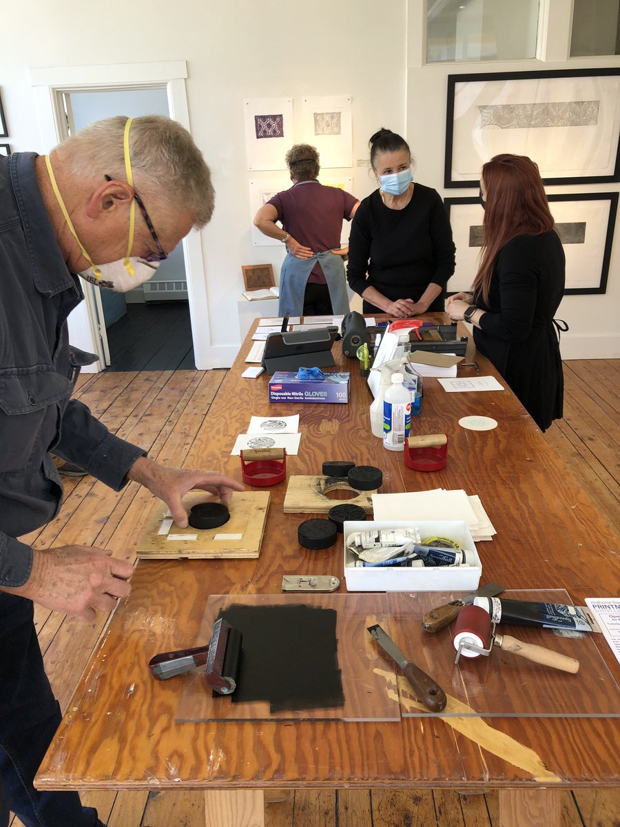 julierosvall's tweet photo. Fabulous day in @TownLunenburgNS for #printdayinmay and gallery sitting at the Lunenburg School of the Arts. So many LSA supporters, locals, day trippers, kids, handsome dogs and tourists. Even rumours of @_RupertGraves just steps away, but alas, he didn’t make it in. https://t.co/s437J3aQXT