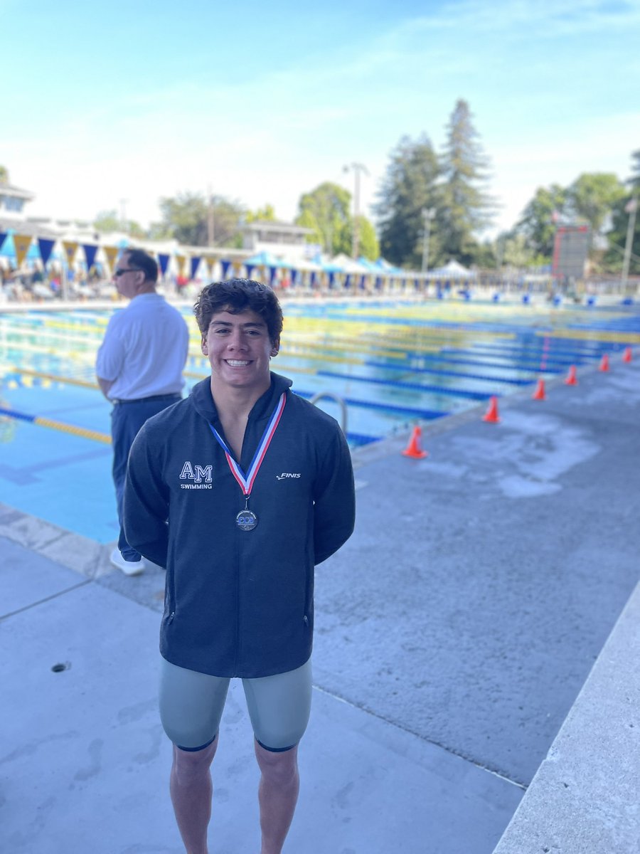 AMHSAquatics's tweet photo. Congratulations to Anthony for placing 2nd in the 100 Breast with a time of 56.34 at CCS. He also placed 6th in the 200 IM with a time of 1:52.72. 

He moves on to the CIF State meet next weekend! https://t.co/wbUJVYVrvB