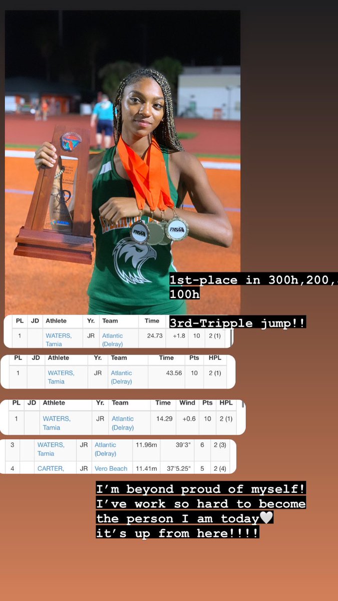 Just went to regionals and showed out!!! I worked so hard this past year and beyond proud of myself. ON TO STATES I GO💪🏾😈 #trackandfield #regionals #states