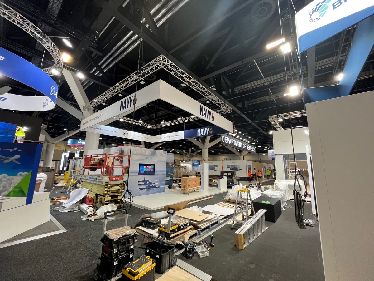 The #IndoPacific2022 exhibition team is busily building away in preparation for next week's event.

The largest expo in the event's 22 year history, the floor is at capacity with Aus and international maritime capability on display.

Pre-register online: lnkd.in/eNb_gXHD