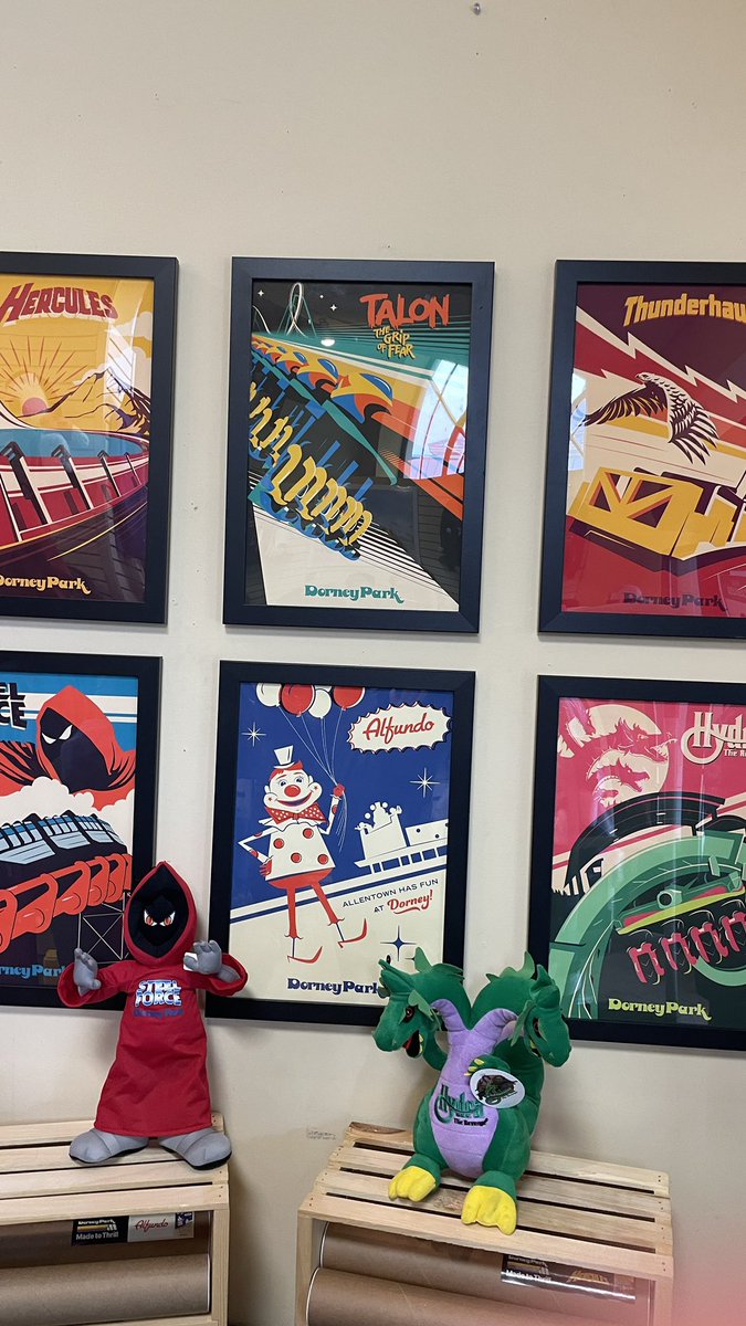CoasterSpotting's tweet photo. I’ve been jealous of Cedar Point &amp; Kings Island for having the @madetothrill posters but they have now come to @DorneyParkPR! 
Each are $32.99. https://t.co/gTbfkkvEX6
