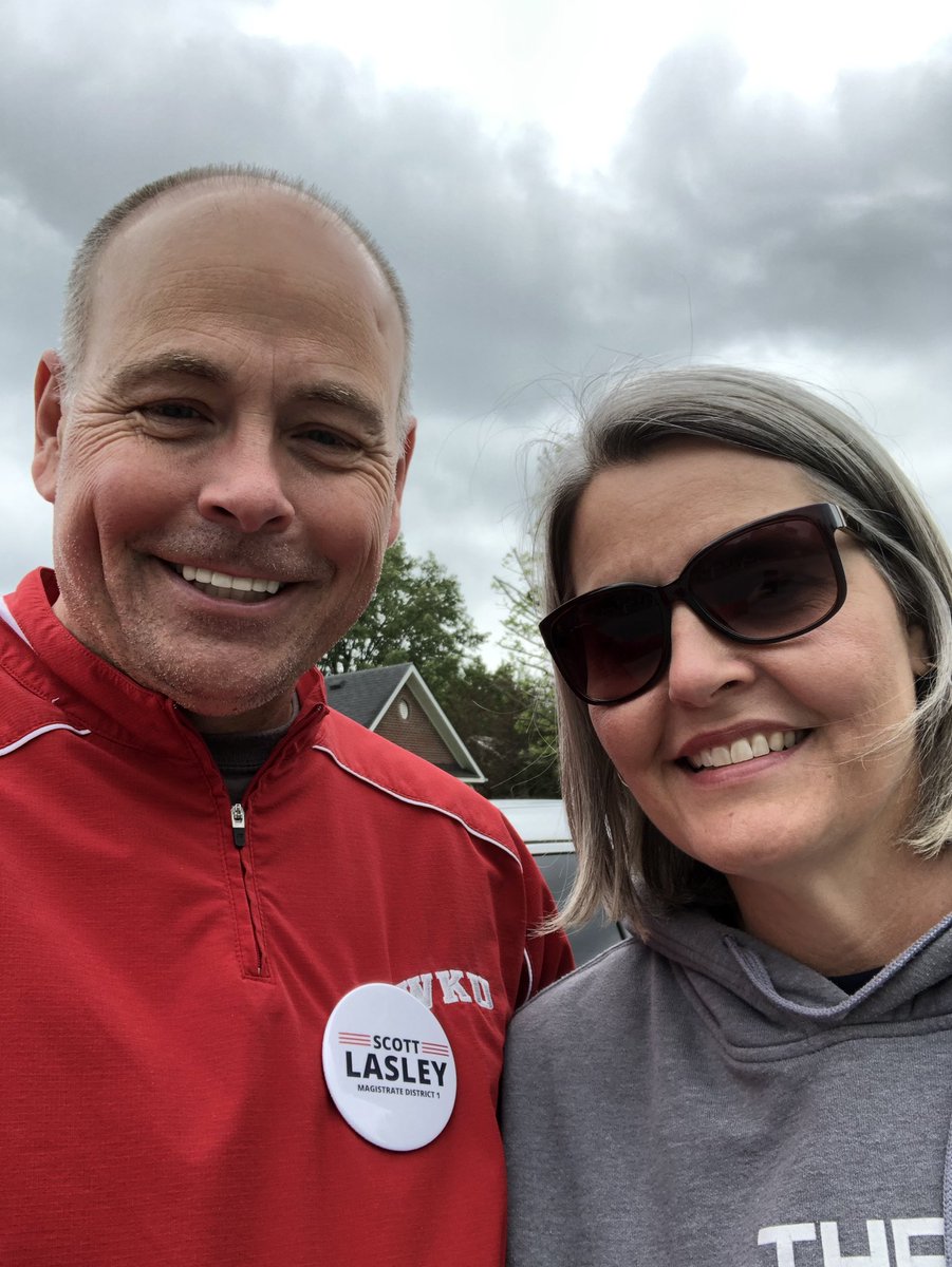 votescottlasley's tweet photo. Enjoyed another day knocking doors. Having @HeatherLasley join me made it even better. Early voting starts Thursday. Visit https://t.co/557uMiS4Op for a link to voting locations. #VoteScottLasley https://t.co/ryq84ZSVQZ