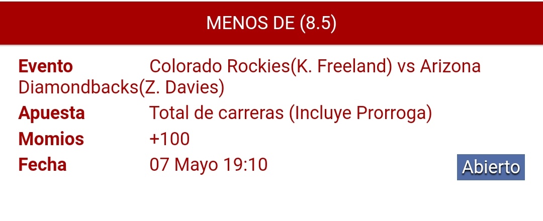 mrpickman31's tweet photo. Aquí les dejo este Free Pick Ganador de #MLB
Buena suerte a todos 😃

#Rockies #Dbacks https://t.co/kVOfQIPKMS