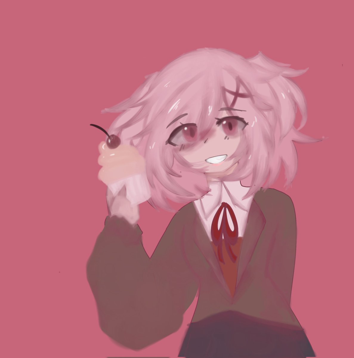 _c4pid's tweet image. NATSUKI!! practice rendering :) #DDLC #DDLCfanart