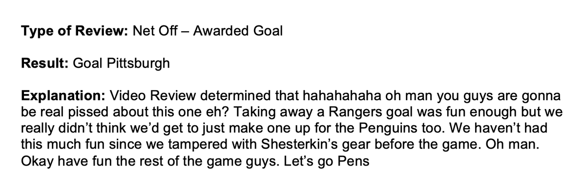 JFreshHockey's tweet photo. The NHL's official explanation of its review on Brock McGinn's goal: https://t.co/rK1cbwiWLZ