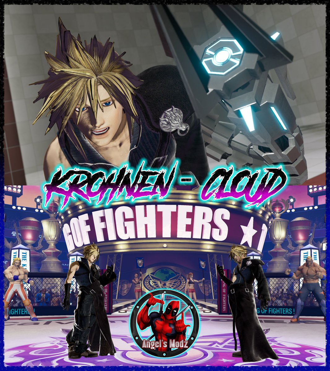 TheAngelsModz's tweet photo. I mean I just had to put him in this game if I'm going to have him in SFV. So here is one of my favorite characters of all time. Cloud Strife. #KOFXV #KOF #KOF15 #kofxv_krohnen #krohnen #FF7 #finalfantasydissidia #FF #cloud #cloudstrife #FF7Remake #mods #DissidiaFFOO https://t.co/IIVG3Gqddq