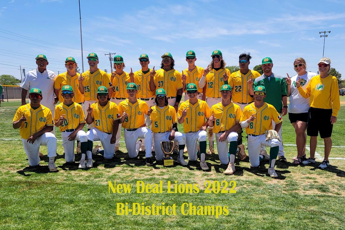 New Deal Lions 2022 
Bi-District Champs

Proud of these guys and the toughness they put on display every day! On to round 2! 

🏆🏆