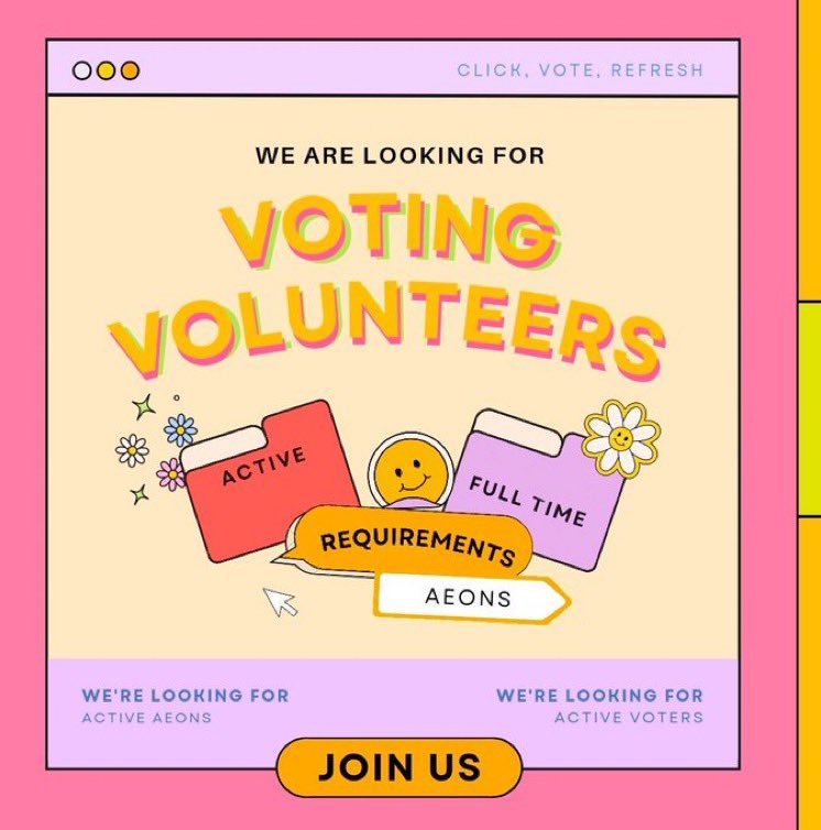 TAVotingAssoc's tweet photo. 📢 | CALLING ON AEONS

Aeons who can support in voting (even if small — every bit helps) to join us! Let us know and we will add you to an Aeons GDM for extra motivation and fun 🫶✊

#TraineeA @trainee_a https://t.co/AvL5AfIdxt