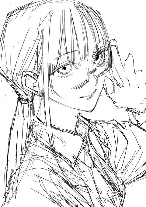 ぽんぽこ24を見ながら14巻の告知イラストを色々考えててオフの羽織みたいなのを描こうとしたらちょっと別キャラ感が出てしまったので供養します 