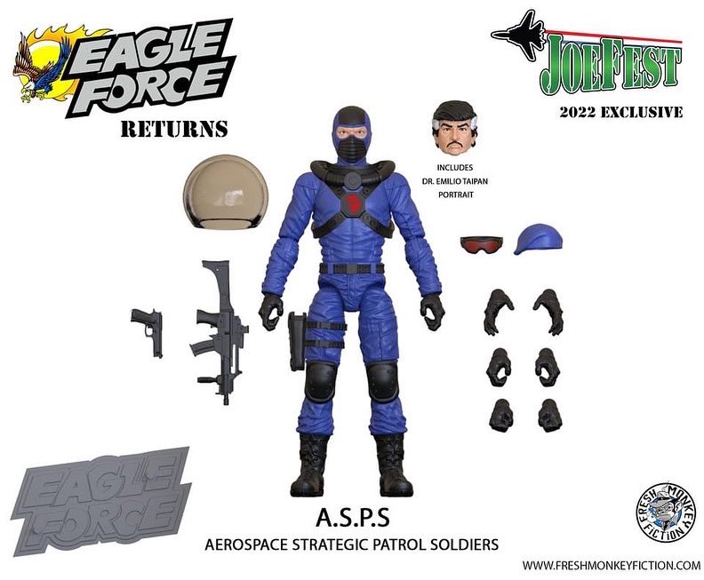 _CIAD_'s tweet photo. Incoming! Check out the @JoefestToyComic Exclusive β Eagle Force A.S.P.S. Figure
Available at @FreshMonkeyFic booth at Show in July!
#surveillanceport
#freshmonkeyfiction #toys #actionfigures #actionfigurephotography #actionfigure #118toys
#eagleforce #eagleforcereturns https://t.co/vQ84T24pAk