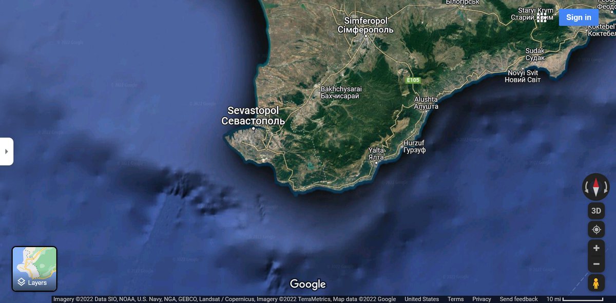 USAS_WW1's tweet photo. #maps #NavyDay #Russian Navy has six warships based in the Black Sea port Sevastopol. We see five: #Moskvacruiser (sunk), two of three Admiral Grigorovich ships including #admiral #Makarov (flagship in hiding?), the Krivak ships Pytlivyy and Ladnyy. 1/ https://t.co/5TQF3fGtKr