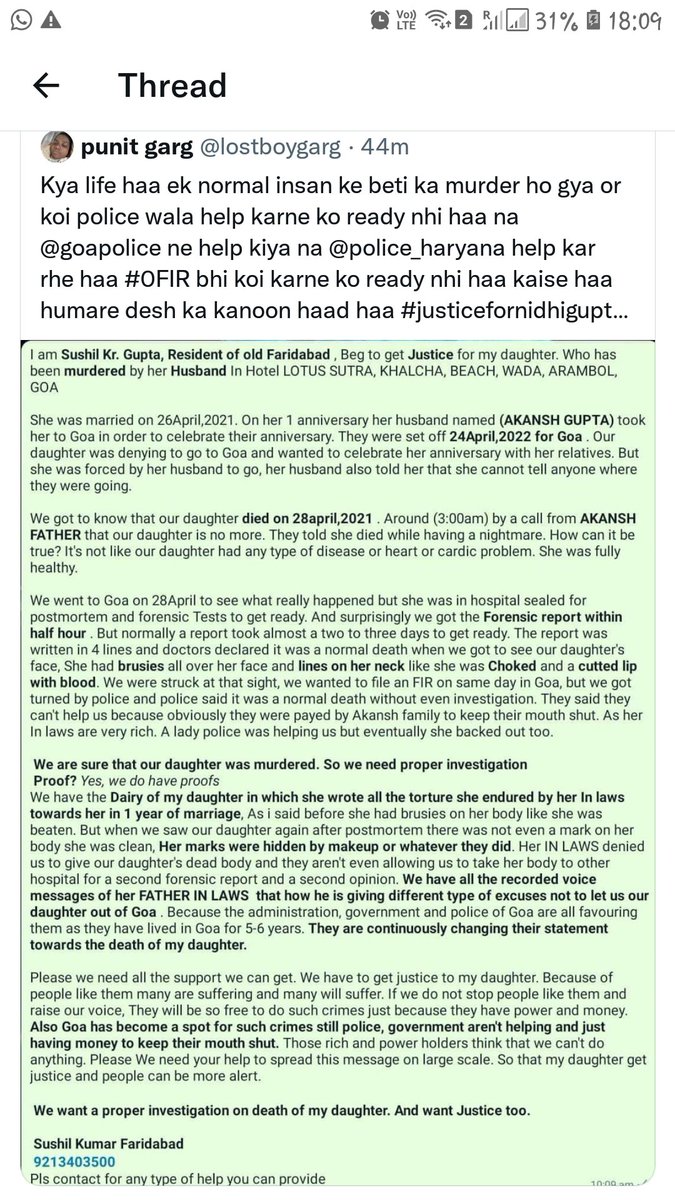 ravimittal1992's tweet photo. @INCUdaiBhan @VivekBansal72 @BhupinderShooda @DeependerSHooda Please look into this incident happened in Faridabad(haryana). Police is not filing FIR as well. Please help the family🙏🙏🙏 https://t.co/DLrhvm6daQ