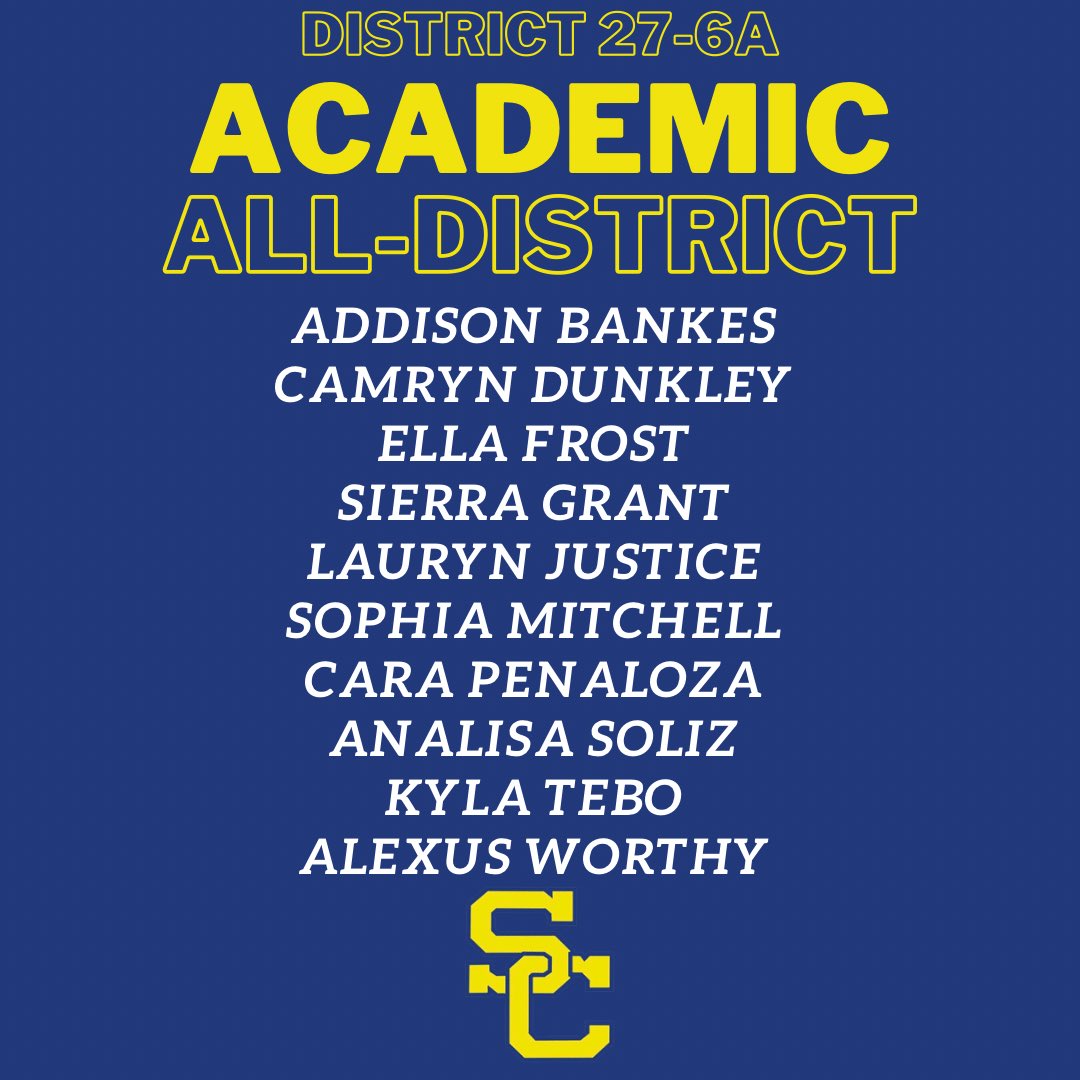 CONGRATS to our District 27-6A Academic All-District Honorees! #FutureReady 💯📚🥎