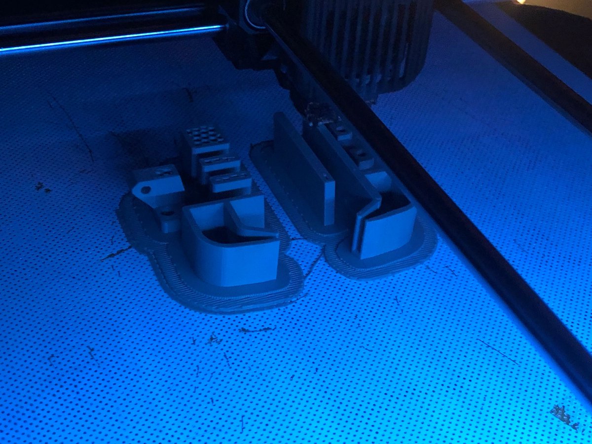 3baPrinting's tweet photo. A Satsana mount for a voxelab aquilla being printed in #Zultrat on a #Zortrax #M300dual in single extrusion mode on the perforated build plate. 

#3Dprinting, #3Dprint, #3Dprinter, #3Ddesign #3Dmakers #Industrial3Dprinting https://t.co/tJPZ4kWVnD