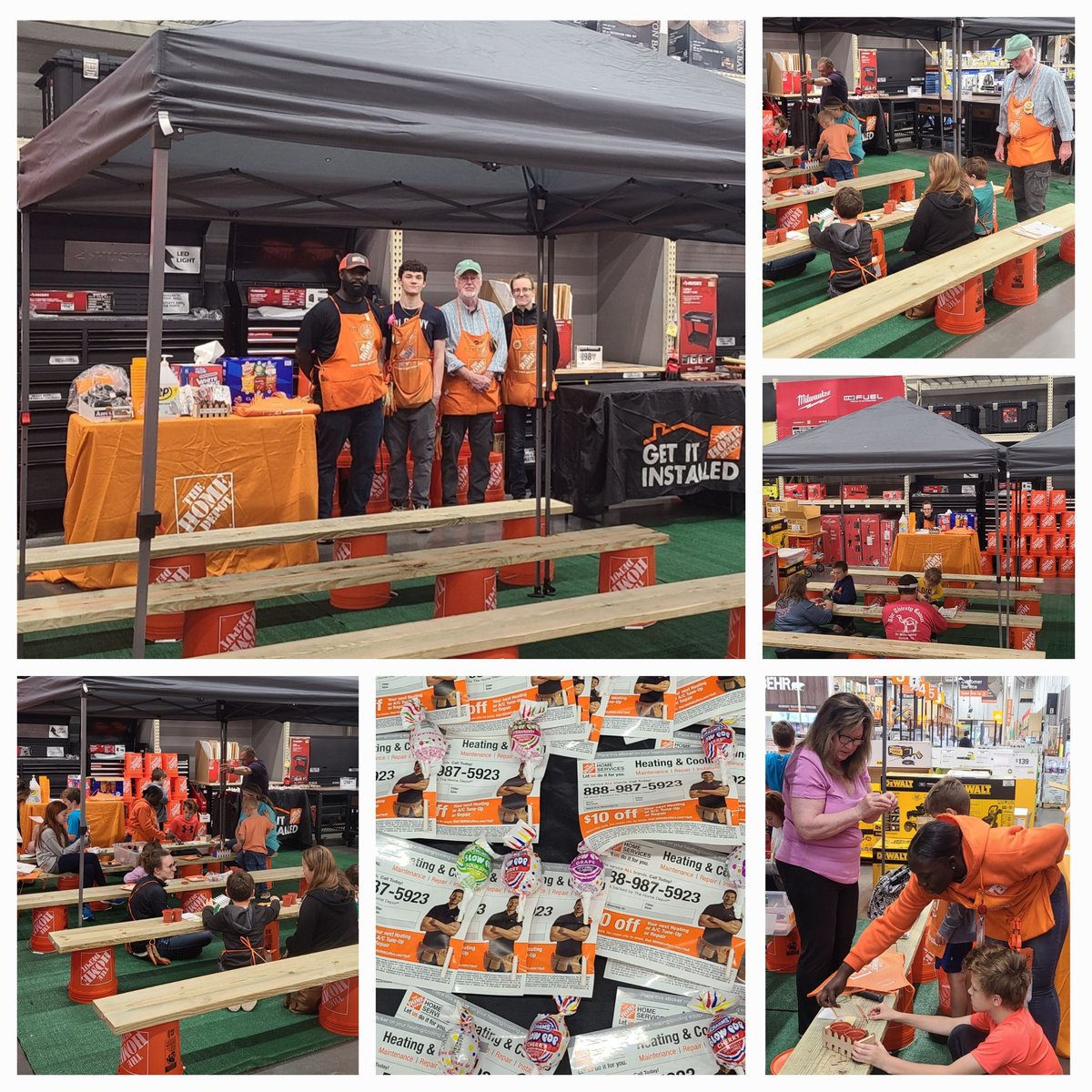 Rain 🌧 didn't stop🛑 us today, Kids Workshop is Back with Spring Fever Events! Thank You to our New Pro Supervisor Jen, & our Kids Workshop Team, Chris, Joseph, India &'Ken the Lead Man.' #OneTeamOneDream @HillaryHyatt @kmn293 @THDHynes