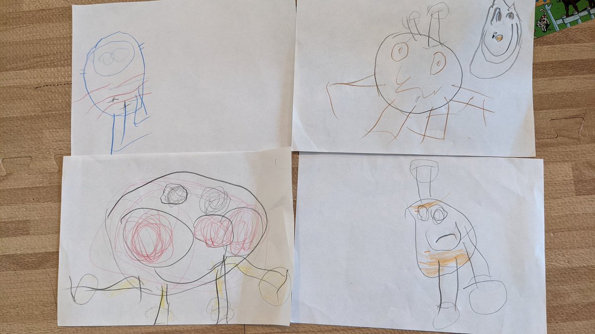 ietaro00's tweet photo. 娘絵。アンパンマン、バイキンマン、ドキンちゃん。
色は絵本の通りにしつつも、胴体の存在無いの面白い。カービィ…🌟 https://t.co/ZWxPlfHd6r