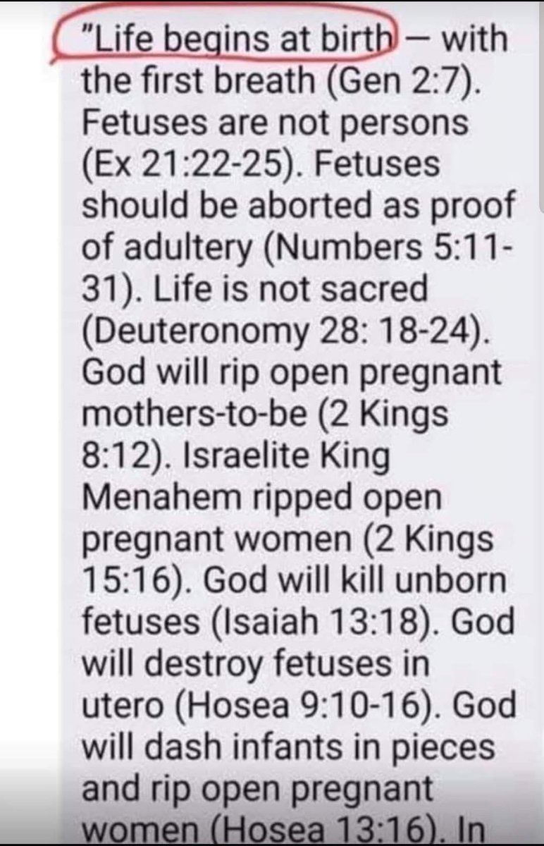 MariaNMerkd's tweet photo. @SHEsus__Christ Fun fact they probably shouldn't use the Bible to justify banning abortion. https://t.co/qFOb389Ofe