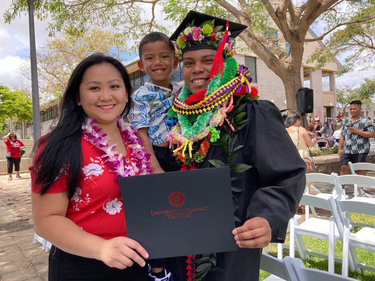 UHWestOahu's tweet photo. Congratulations to our #uhwestoahu spring 2022 graduates and a big mahalo to all those who helped make today’s afternoon ceremony a success! #spring2022commencement #uhohana #uhwo #congratspueo https://t.co/E2fNPTuW2D