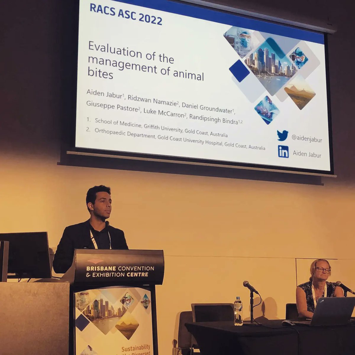 aidenjabur's tweet photo. First twitter post! Was amazing to present and meet fellow med students at #RACS22 @LaureMansour8 @Shafalam95 V much looking forward to when we next meet 🙌 https://t.co/77bPj4eCgr
