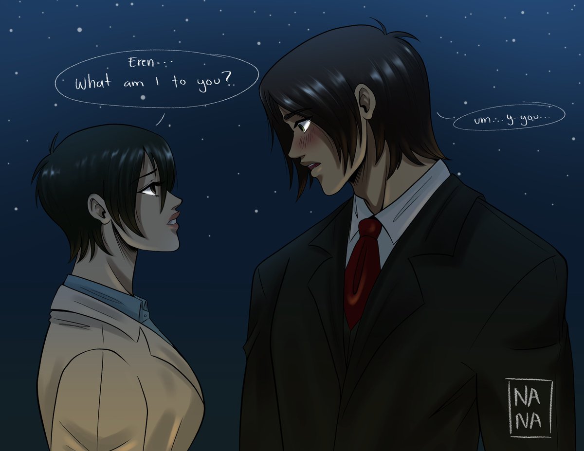 soynanawe's tweet photo. I wanted to do this scene but with reversed roles ;w; <3 #eremika #ErenJaeger #MikasaAckerman #AttackOnTitan https://t.co/DaYhkEuZLo