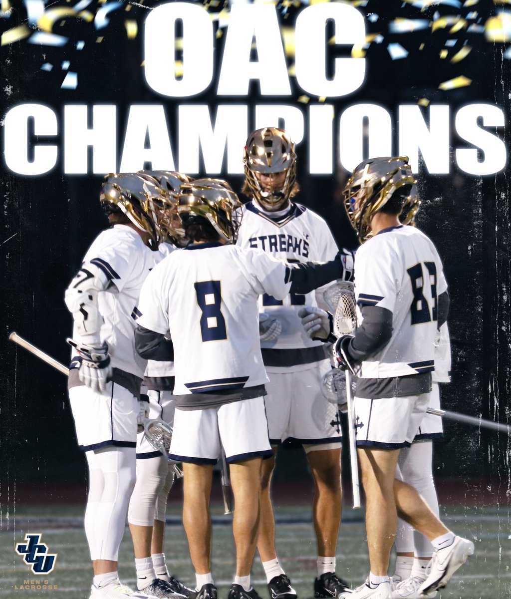 jcusports's tweet photo. OAC CHAMPIONS! SIX-PEAT!

THE BLUE STREAKS DO IT AGAIN, BEATING BALDWIN WALLACE FOR THE TROPHY! 
#StreakUp ⚡️ @JCUmlax https://t.co/lme0Xhbfmd