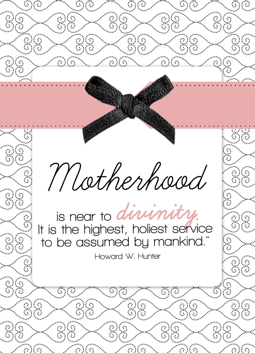 lds_believer's tweet photo. “Motherhood is near to divinity.  It is the highest, holiest service to be assumed by mankind.” ~ Elder Howard W. Hunter

#MothersDay #TrustGod #ShareGoodness #LightTheWorld #CountOnHim #HearHim #WordOfGod #ComeUntoChrist #GodLovesYou #EmbraceHim #ChildrenOfGod #LDSChurch https://t.co/xvpJsQYmla