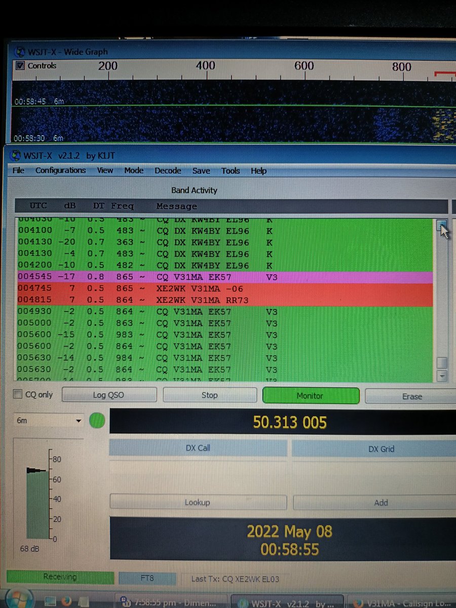XE2WK's tweet photo. TU QSO @V31MA #SIXMETERS #50MHZ https://t.co/XvyVRQQUXs