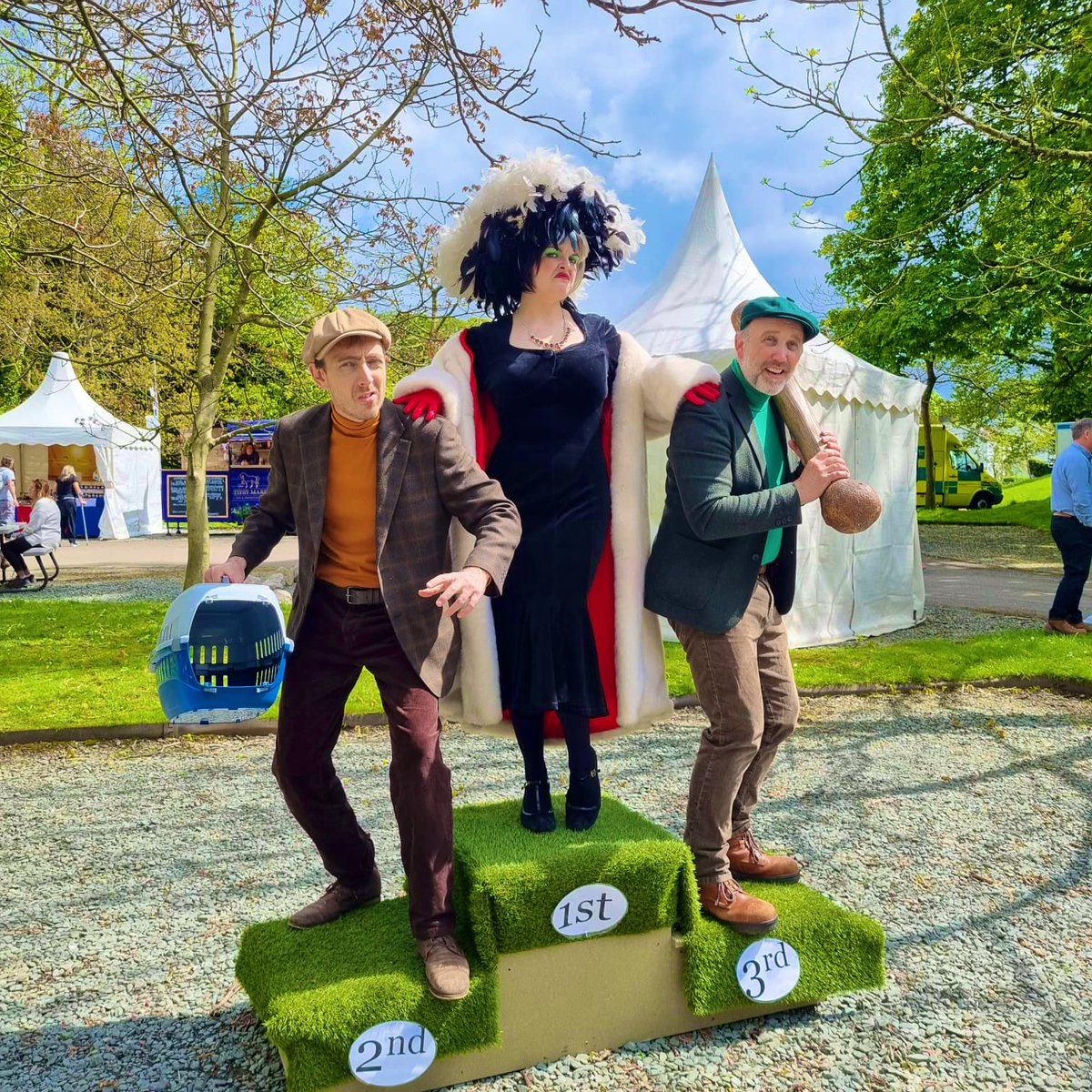 FunCastCo's tweet image. Cruella and friends bagging 1st, 2nd and 3rd place in the Villain competition? @HolkerHall