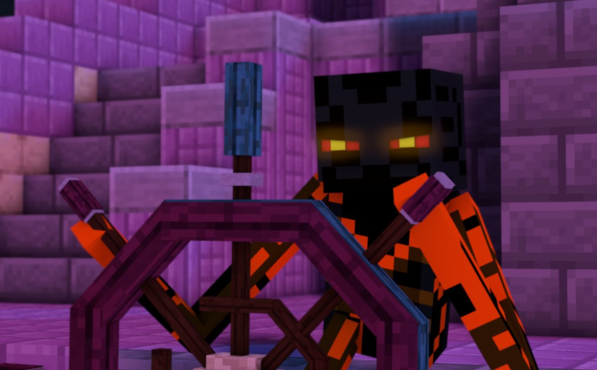 Rainolaguer's tweet photo. Flame-eye, a pyromancer enderman and dedicated helmsman of the Orchid Fleet.

Endermen make great helmsmen due to their long limbs, allowing them to operate larger helms with precise movements. https://t.co/KI8fFQ1lxo