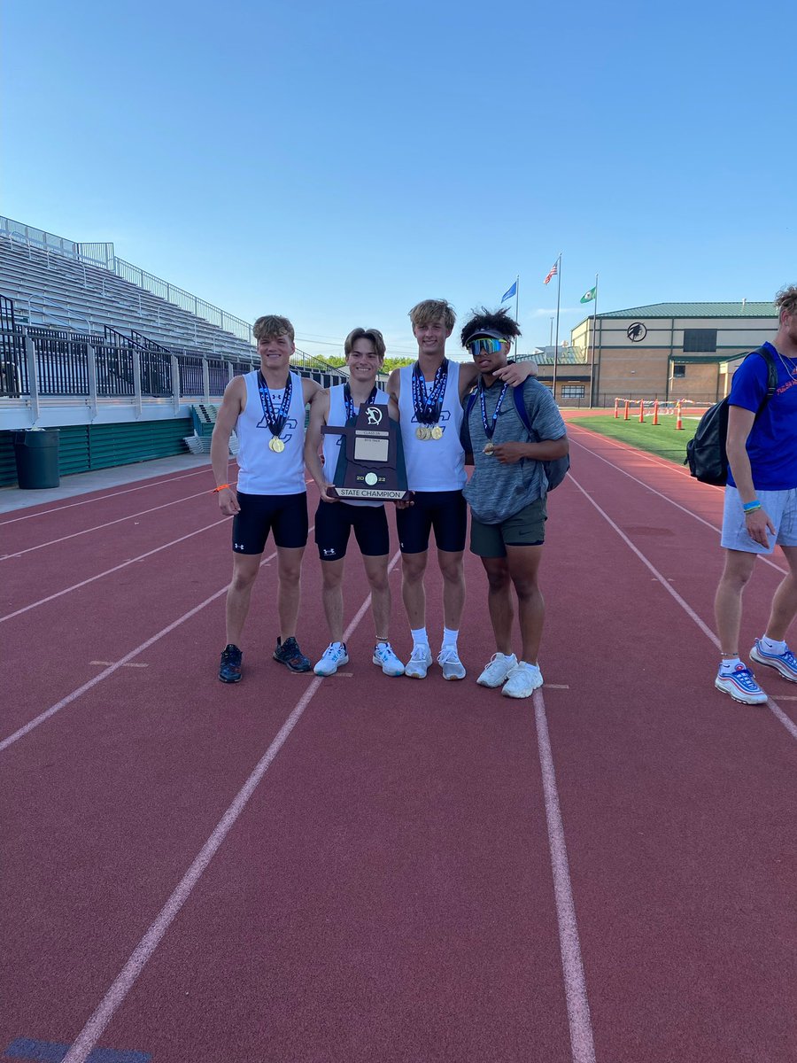 CaleMarley2's tweet photo. WE DID IT! STATE CHAMPIONS!!!💍 So proud of this team and all the hard work we’ve put in to get here, love you guys! Couldn’t be a better ending to cap off year #1 as a freshman. Praise God!!! @Rejoice_Eagles @Rejoice_Track @RejoiceStrength @Coach_J77 @mlbarnett21 #RingSzn https://t.co/y4WfGVz8R5