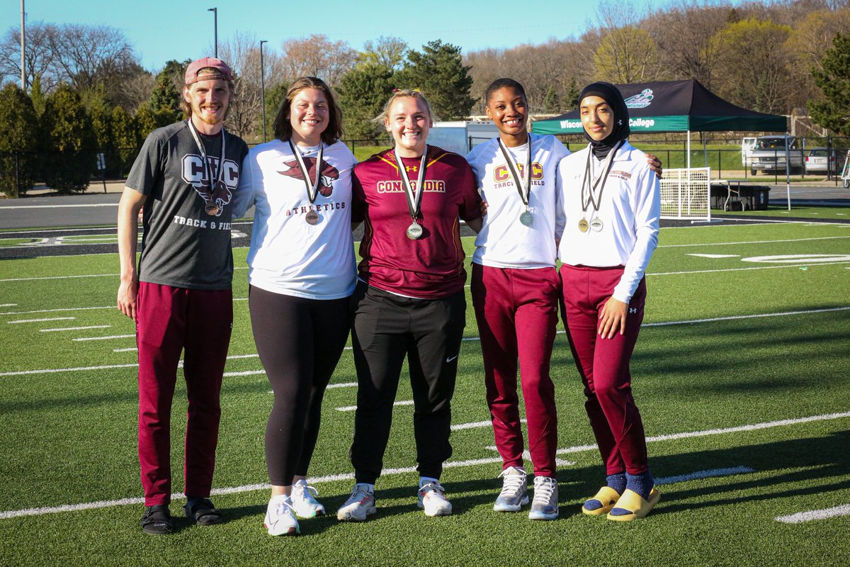 CUChicagoTFXC's tweet photo. We had ourselves a day!! We had 𝙛𝙞𝙫𝙚  Cougars medal on the day while Maddie Bobinski came home NACC Field Athlete of the Meet!!! 

Huge congrats to everyone!! https://t.co/17jGv4eE9X