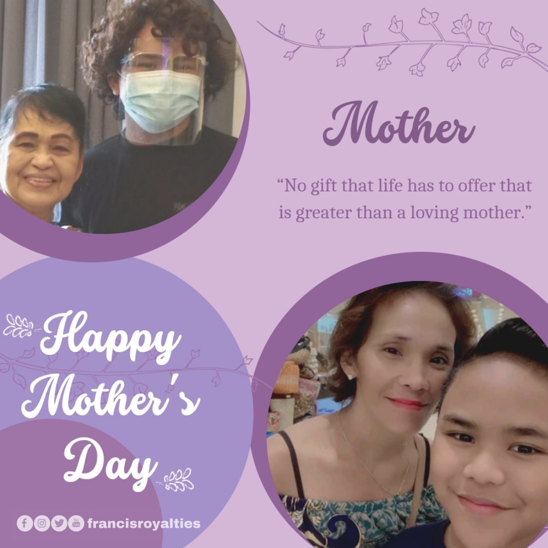 fransroyalties's tweet photo. "The loveliest masterpiece of the heart of God is the heart of a mother.” —St. Therese of Lisieux

Happy Mother's Day, Mama Gigi and Mama Grace. May the arms of God shelter you always. Thank you for the things you do for Francis. 💜🌻💐

@FrancisConcep14
#mothersday 
#TNTBoys https://t.co/D0hegT02iM