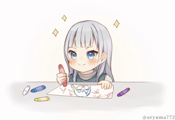 #prsk_FA 
「"ははのひ"だからにがおえかいて、おかあさんにプレゼントするの!」 