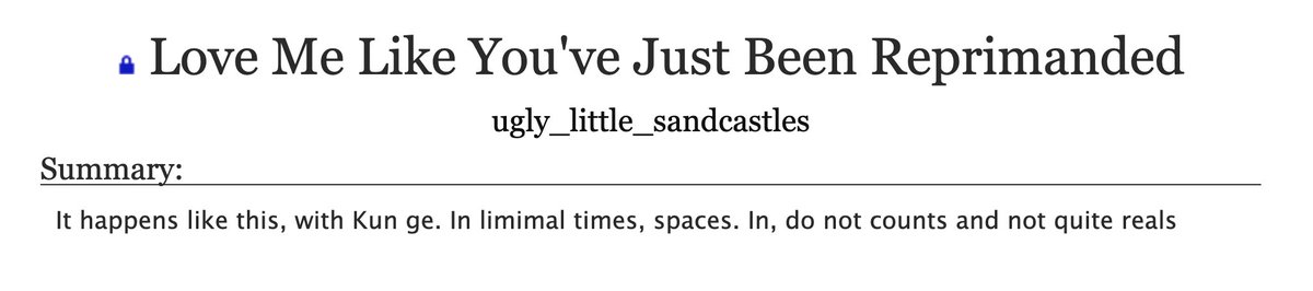 sandcastlefics's tweet photo. Love Me Like You've Just Been Reprimanded
♡ kunle
♡ 2.3k
📝 https://t.co/uAdcYK8KY8 https://t.co/o6EPzQpk3S