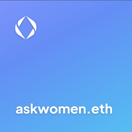 WhyCaptainY's tweet photo. I found out that @AskMen is taken so why not Askwomen.eth 👀 in the @ensdomains craze and people finding out about ens now, in the past, I used to write down ideas and buy when gas is low...now it's cutthroat, can you please slow down degens! 

#NFT #ENS #registerme https://t.co/MFDUeF3Vki